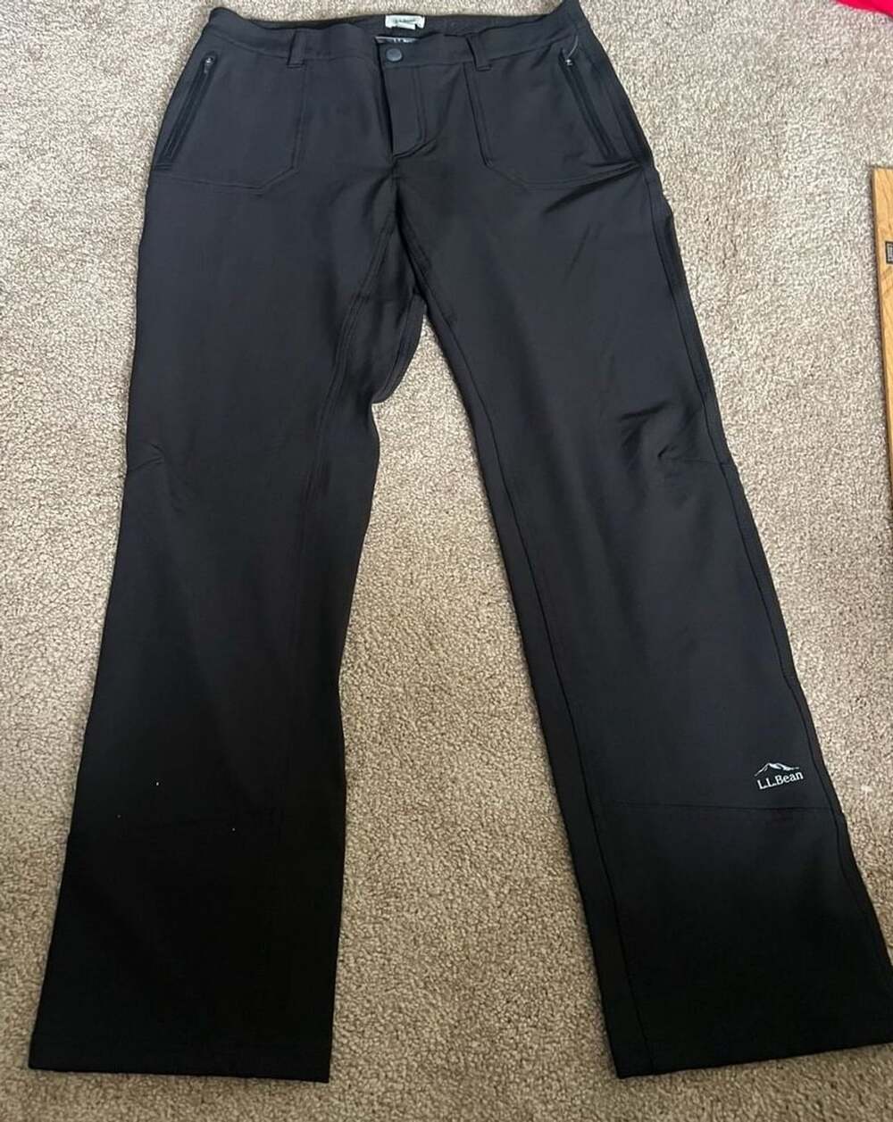 LL Bean Softshell Hiking Pants Size 12 Reg Black